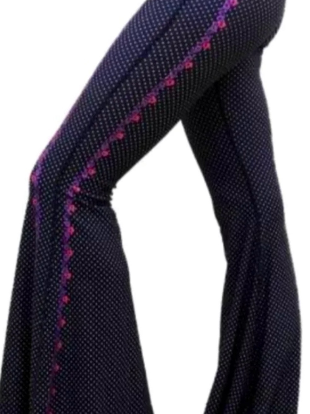 teeki Black Polka Dot Flare Pants with Pink Floral Side Trim